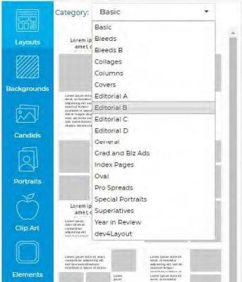 index page layout