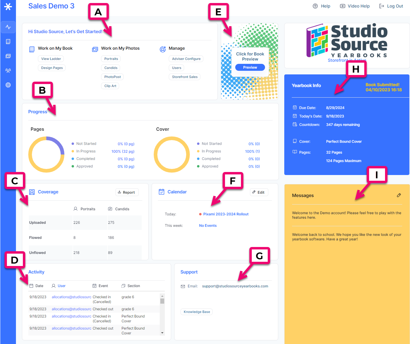 Navigating Pixami Studio Source Yearbooks Support