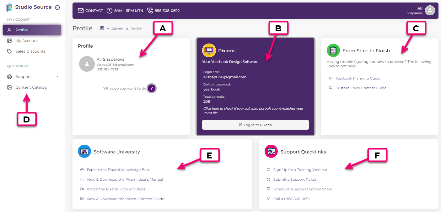 Logging into Pixami Studio Source Yearbooks Support